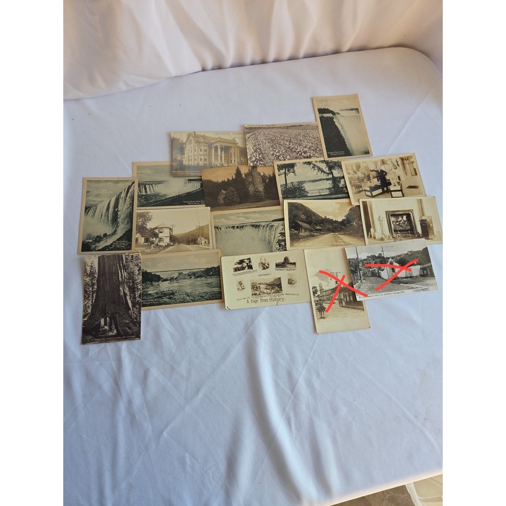 Lot of 15 Vintage Postcards Niagara Falls Yosemite Mexico Historical Ephemera